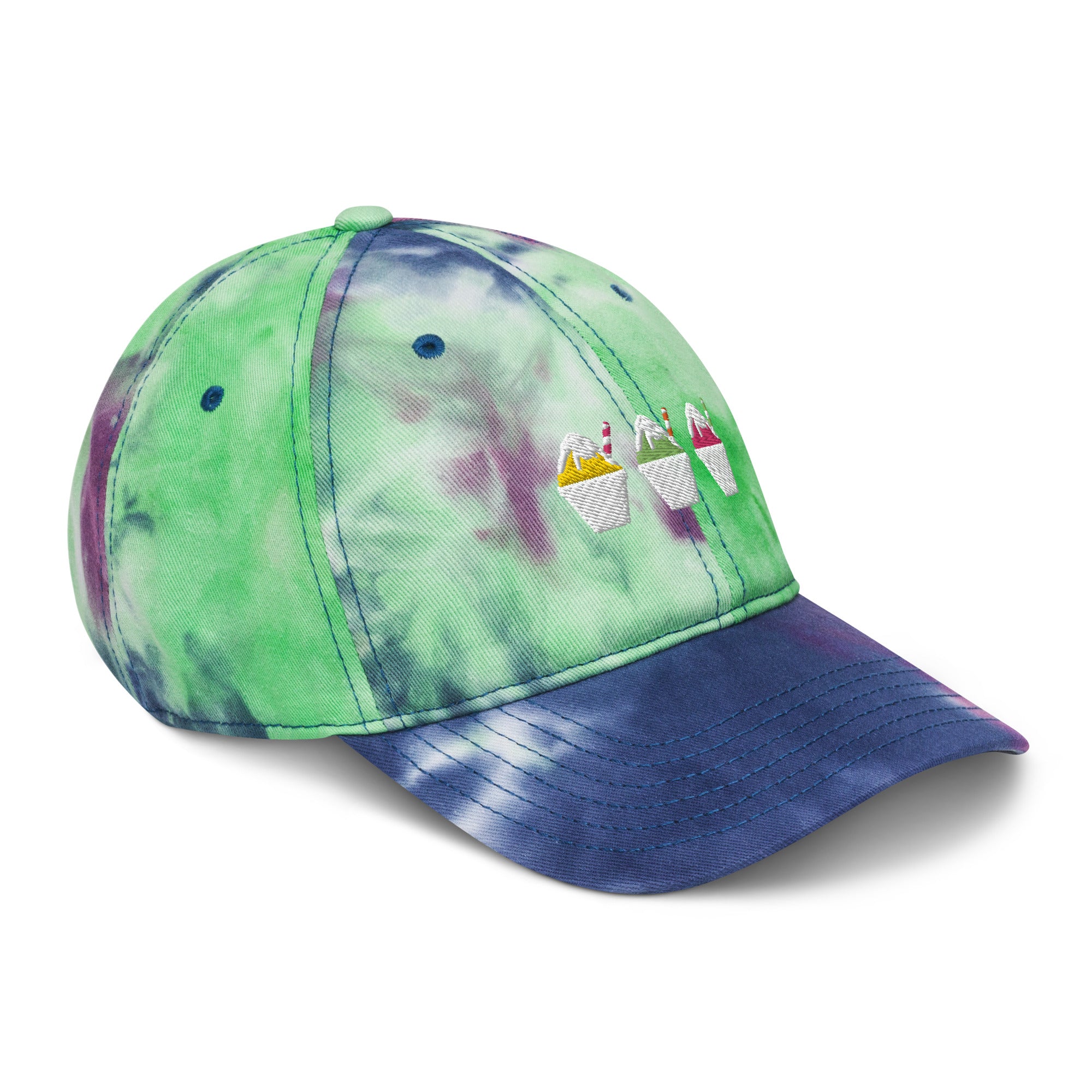 Summer Snowball Trio Cap - CraftNOLA Cap - Multi Color Tie Dye