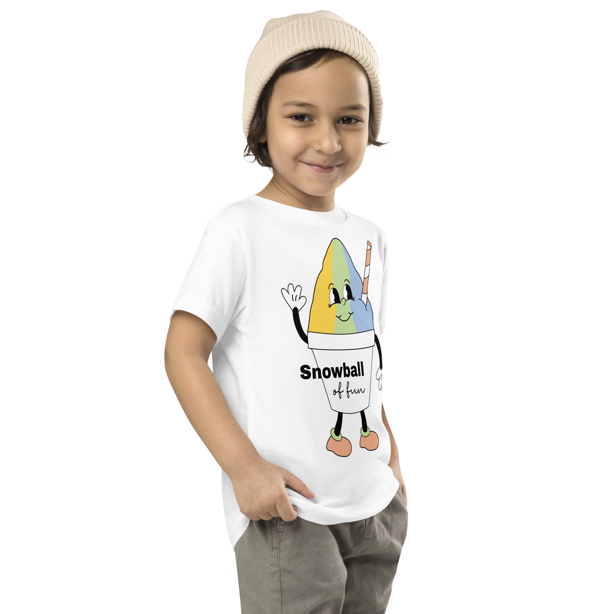 Multi-color Snowball Toddler Short Sleeve Tee