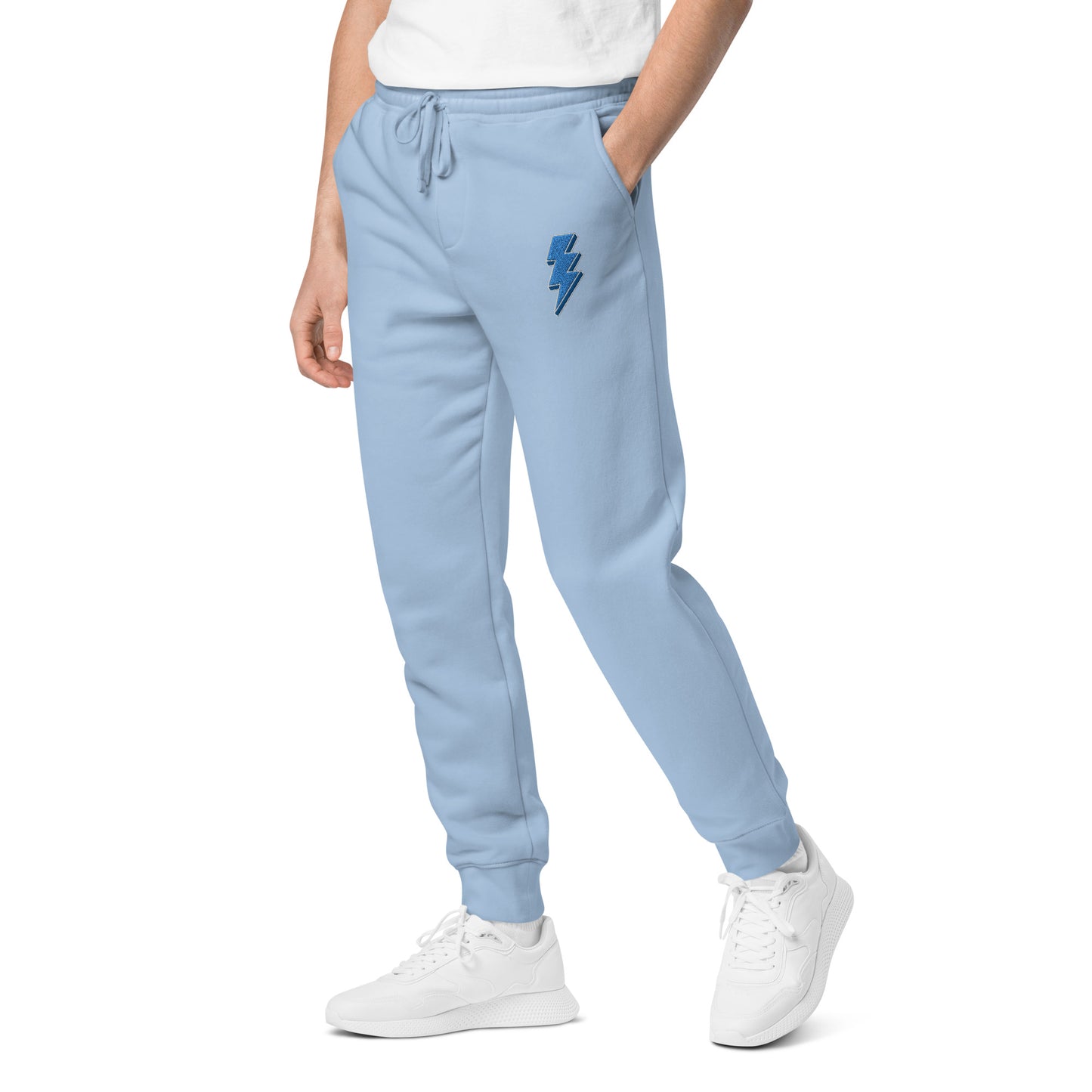 Blue Lightning Unisex pigment-dyed sweatpants Embroidery