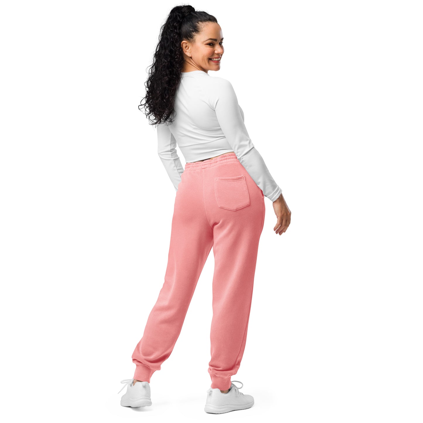Pink Lightning Unisex Pigment-dyed Sweatpants with Embrodery