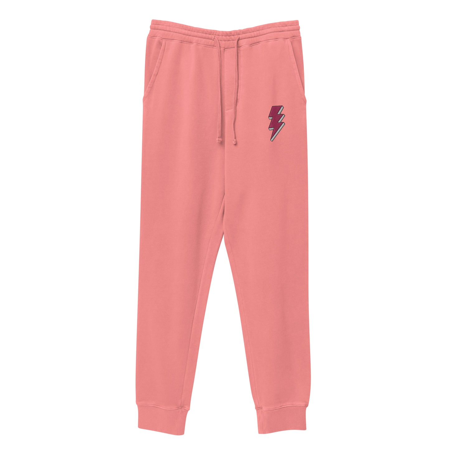 Pink Lightning Unisex Pigment-dyed Sweatpants with Embrodery