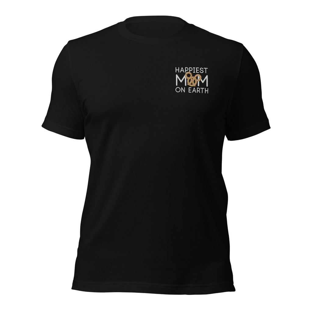 Happiest Mom on Earth Pretzel - Embroidered t-shirt - CraftNOLA