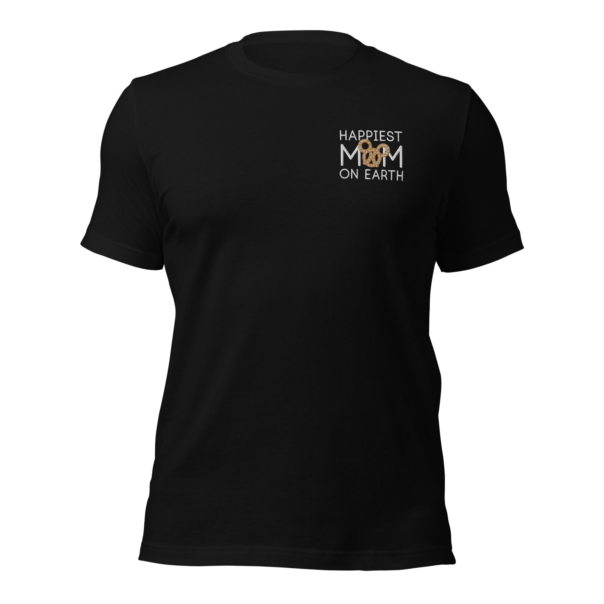 Happiest Mom on Earth Pretzel - Embroidered t-shirt - CraftNOLA