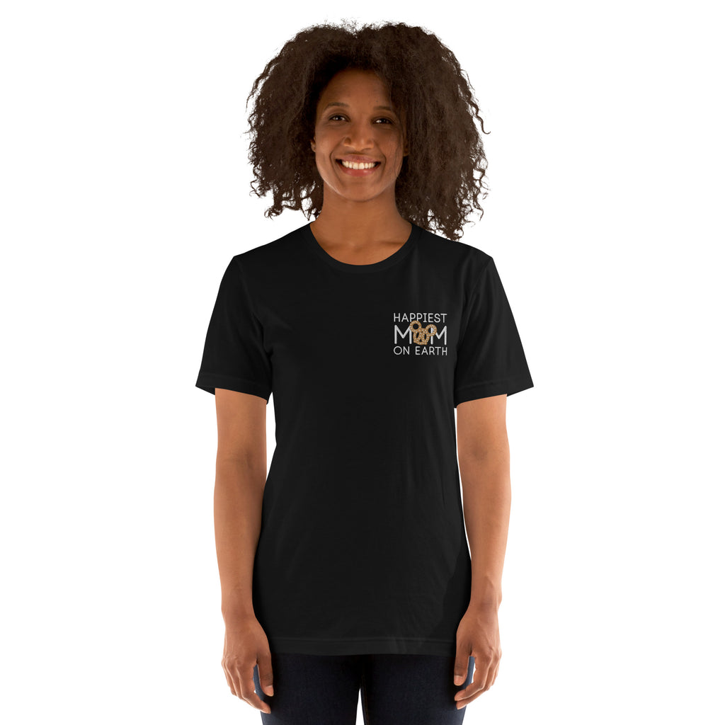 Happiest Mom on Earth Pretzel - Embroidered t-shirt - CraftNOLA