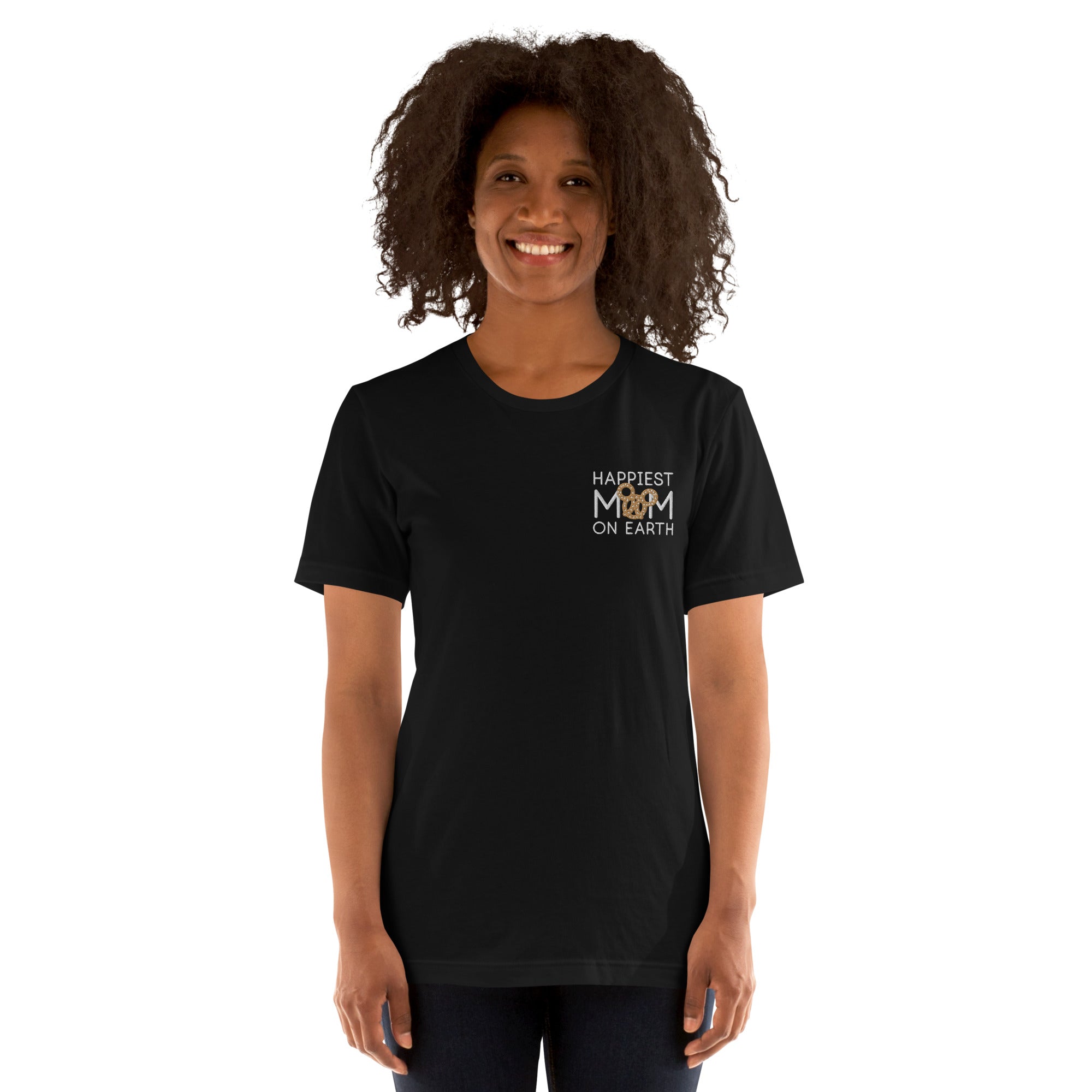 Happiest Mom on Earth Pretzel - Embroidered t-shirt - CraftNOLA