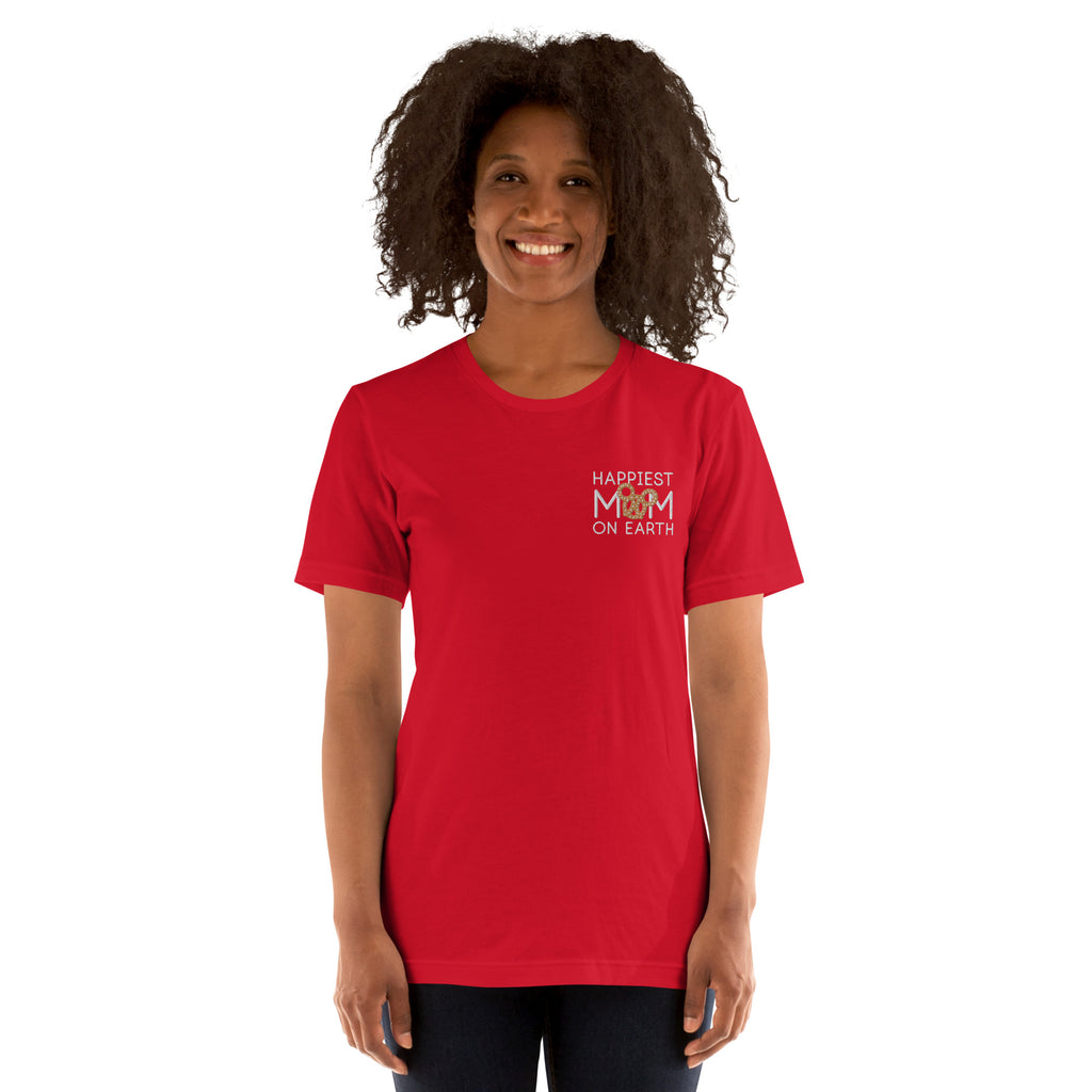 Happiest Mom on Earth Pretzel - Embroidered t-shirt - CraftNOLA