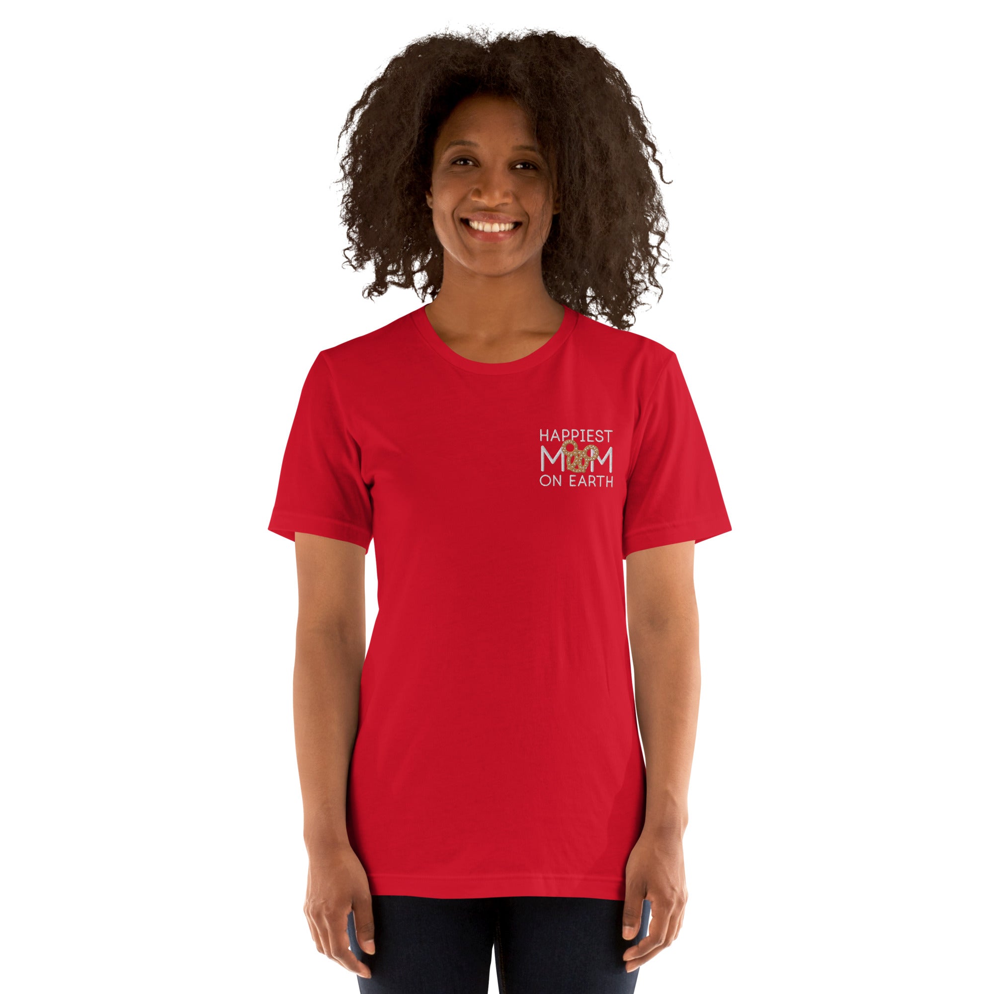 Happiest Mom on Earth Pretzel - Embroidered t-shirt - CraftNOLA