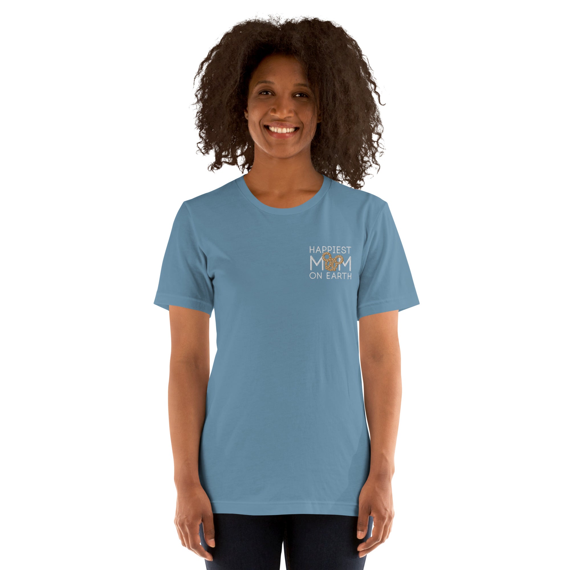 Happiest Mom on Earth Pretzel - Embroidered t-shirt - CraftNOLA