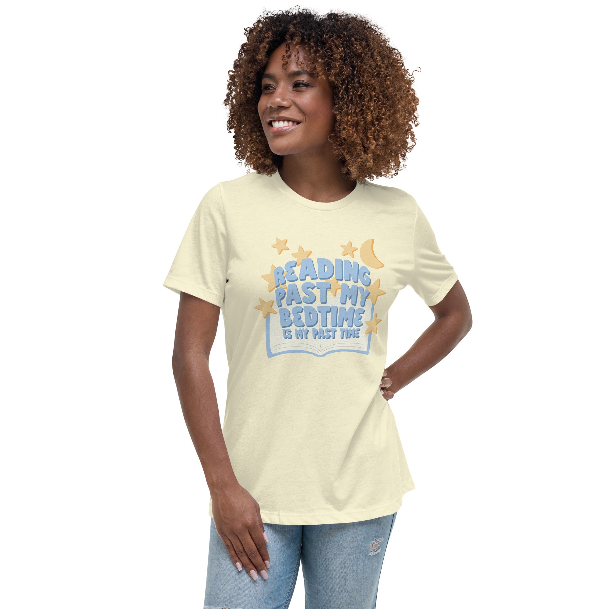 Reading Past My Bedtime - CraftNOLA Tee - Yellow and White