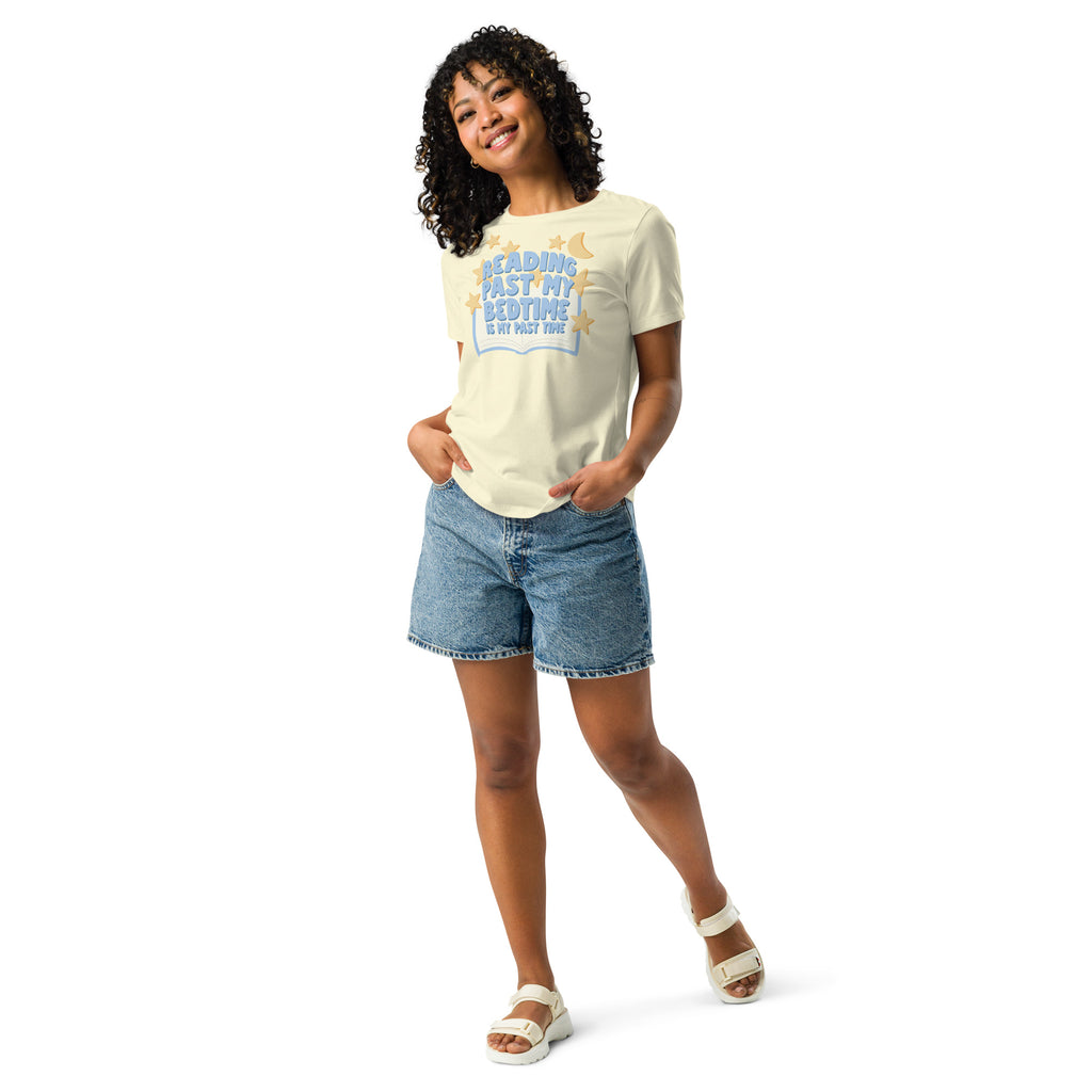 Reading Past My Bedtime - CraftNOLA Tee - Yellow and White