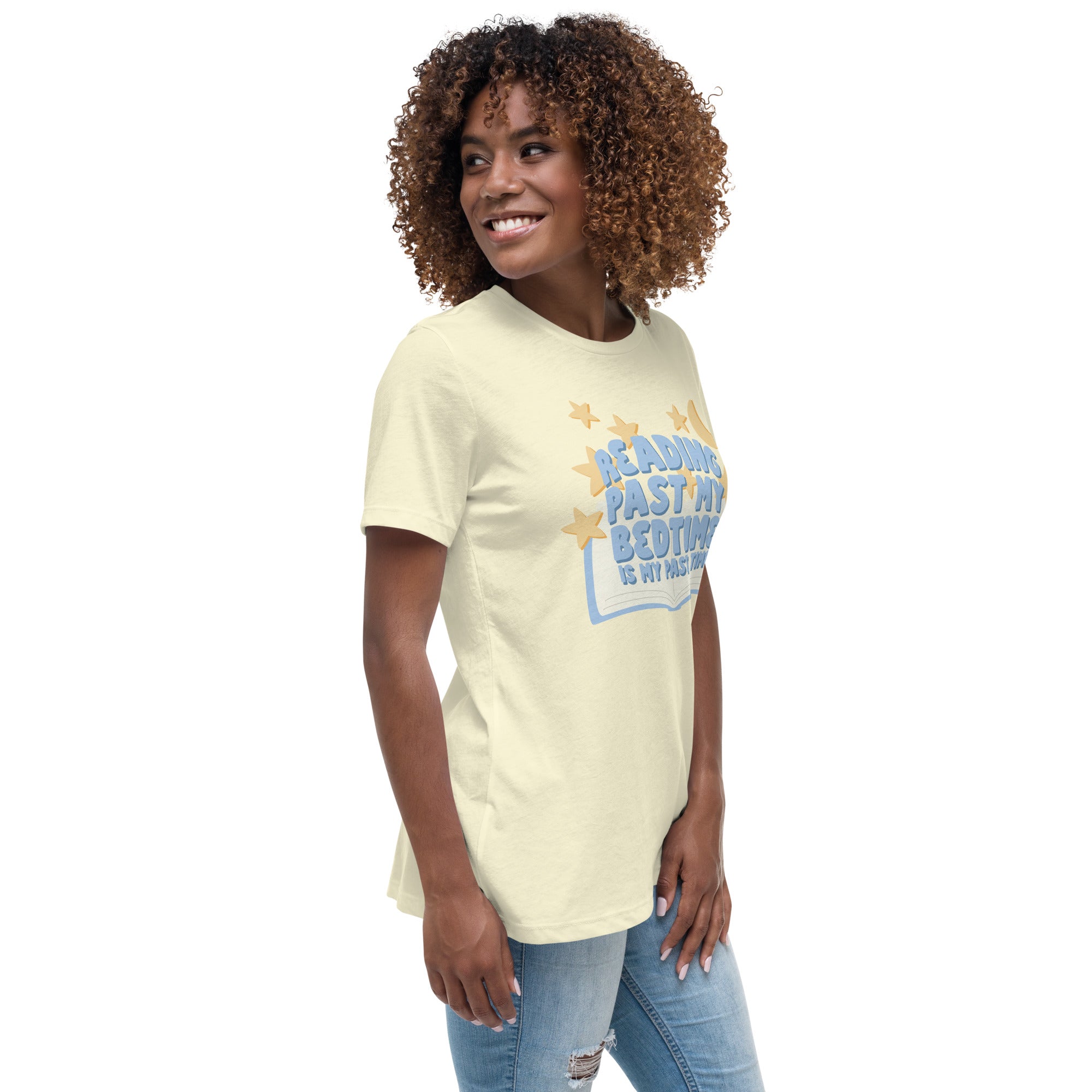 Reading Past My Bedtime - CraftNOLA Tee - Yellow and White