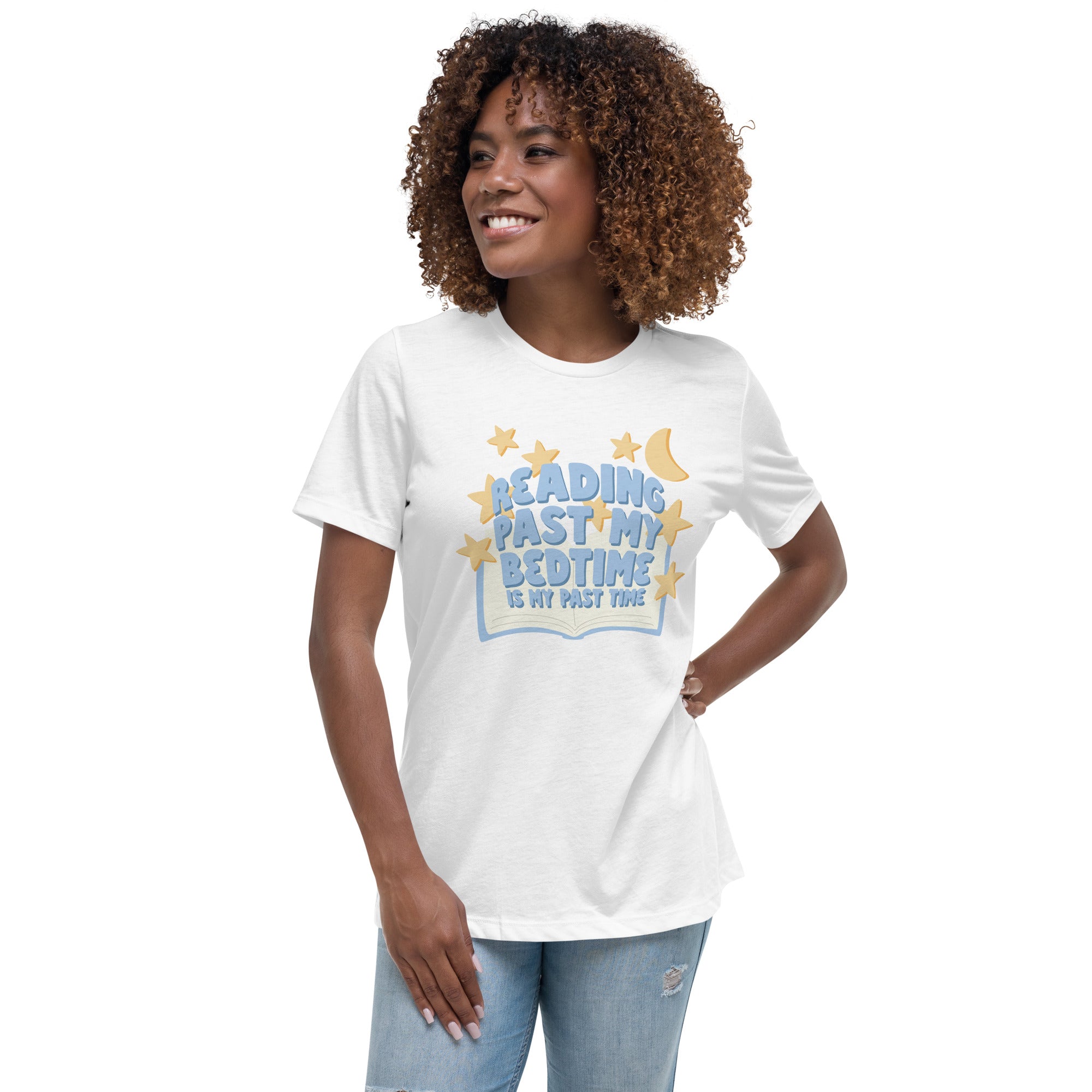 Reading Past My Bedtime - CraftNOLA Tee - Yellow and White