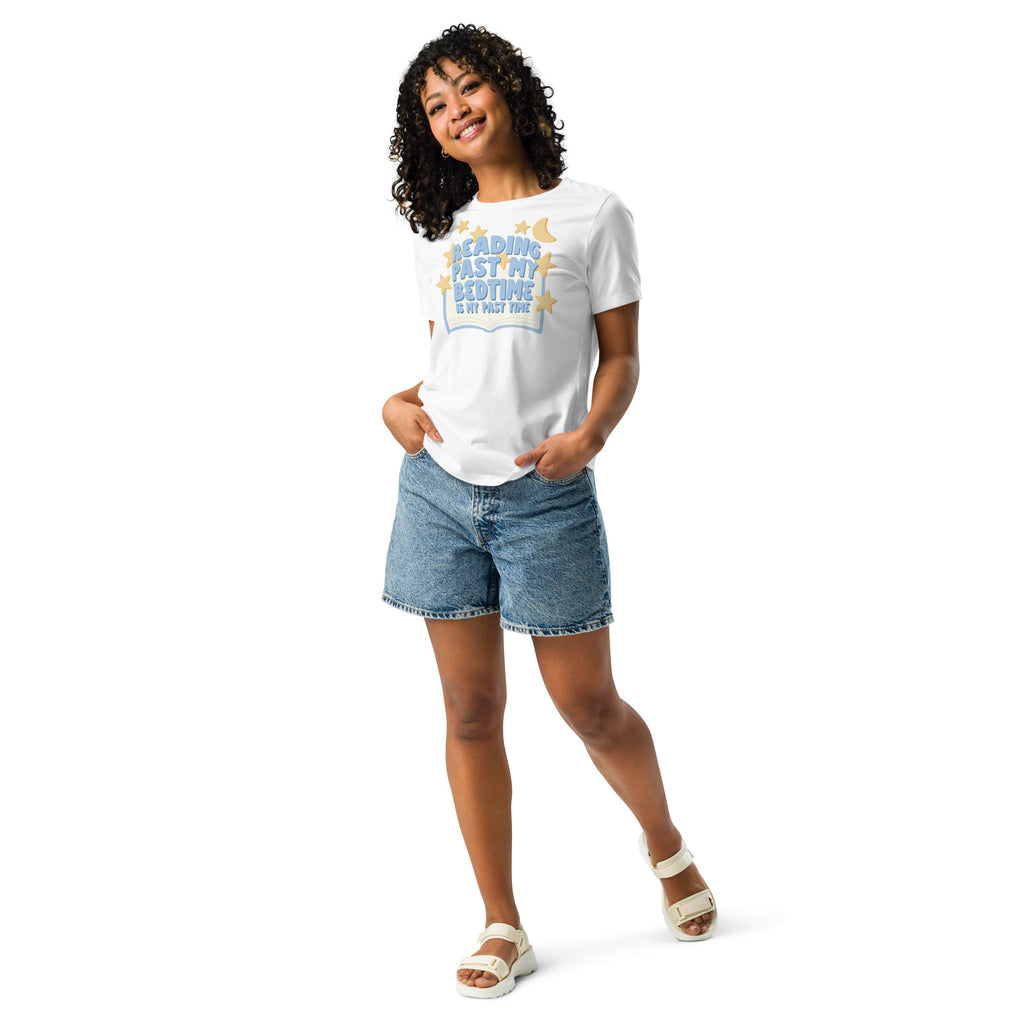 Reading Past My Bedtime - CraftNOLA Tee - Yellow and White