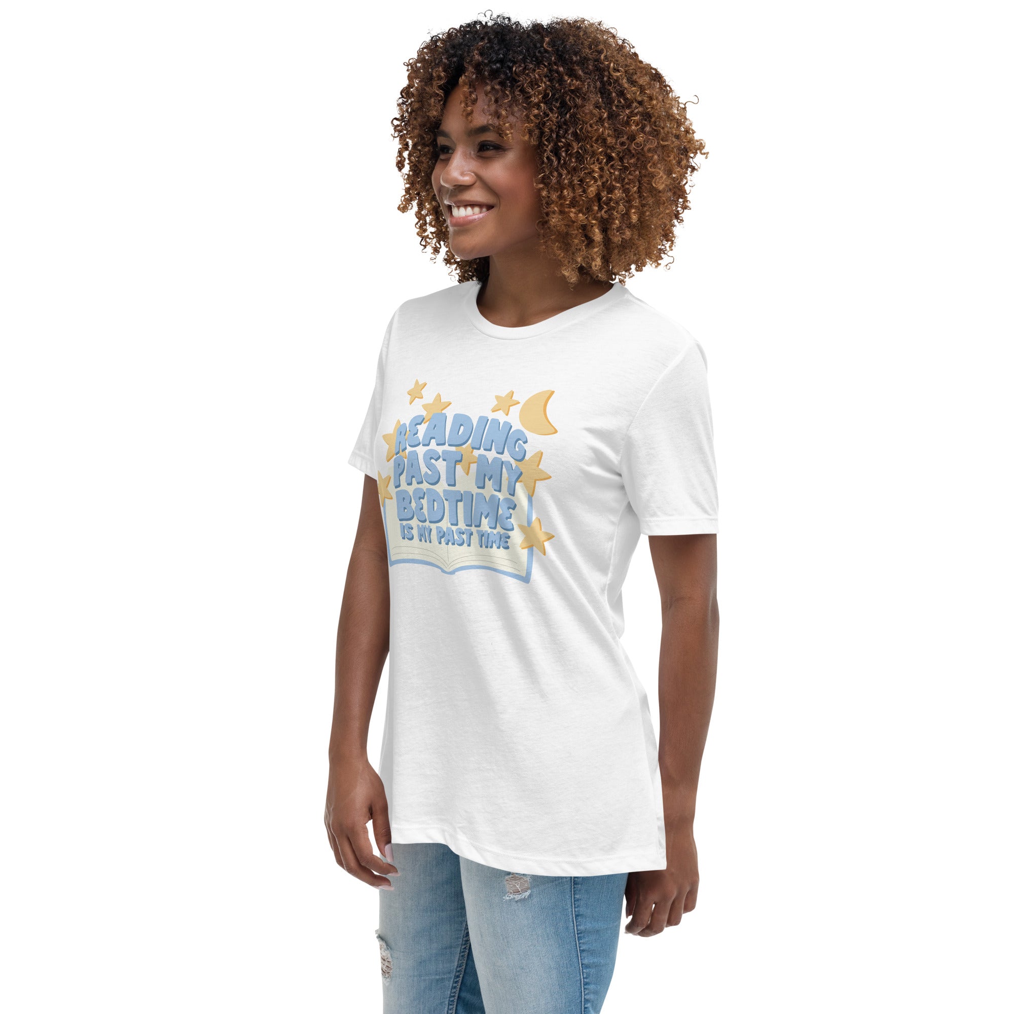 Reading Past My Bedtime - CraftNOLA Tee - Yellow and White